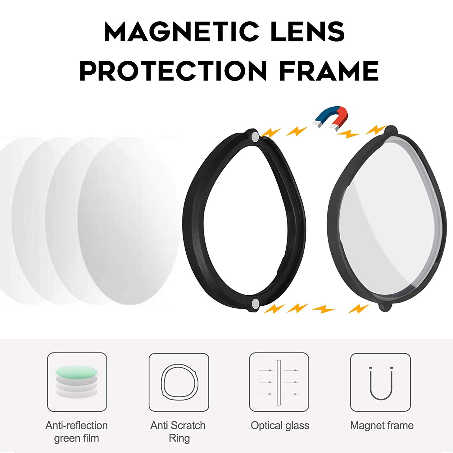 For Oculus Quest 2 VR Magnetic Eyeglass Anti-Blue Lens Frame Quick Disassemble Clip Lens Protection for Oculus Quest 2 Glasses