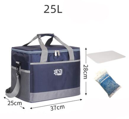 15L/25L Cooler Bag Waterproof Picnic Shoulder Bags For Food Drink Fruit Insulation Thermal Bag Ice Pack ThermaBag refrigerator: 25L Navy