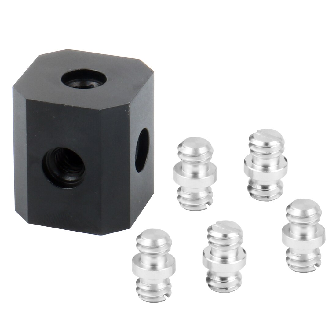 BGNing Polyhedron Cubic Mount 1/4" 3/8" Cube Bracket Stand Support Adapter for Tripod Camera Rig Cage LED Light Bouncer Diffuser