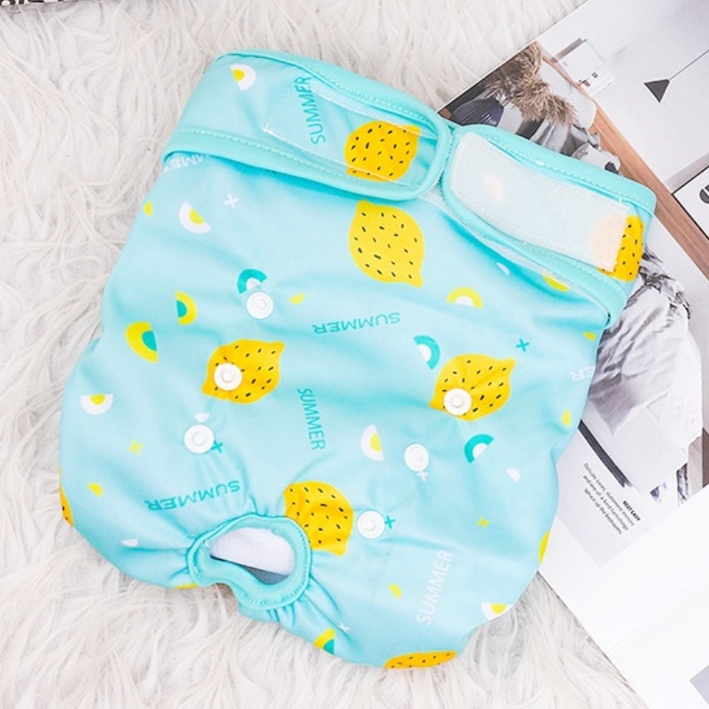 Washable Female Dog Diapers Reusable Dog Panties Menstruation Pet Physiological Safety Pants Adjustable Cat Diapers Pet Supplies: M / green