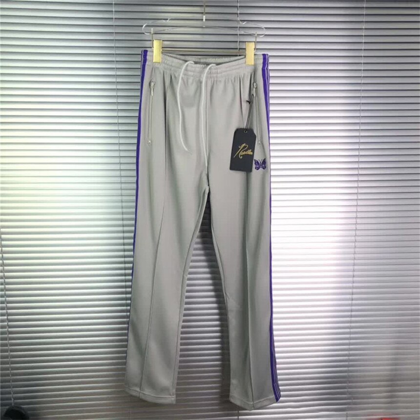 Oranje Naalden Joggingbroek Mannen Vrouwen Blauwe Vlinder Borduren Logo Awge Broek Naalden Broek: S / 3