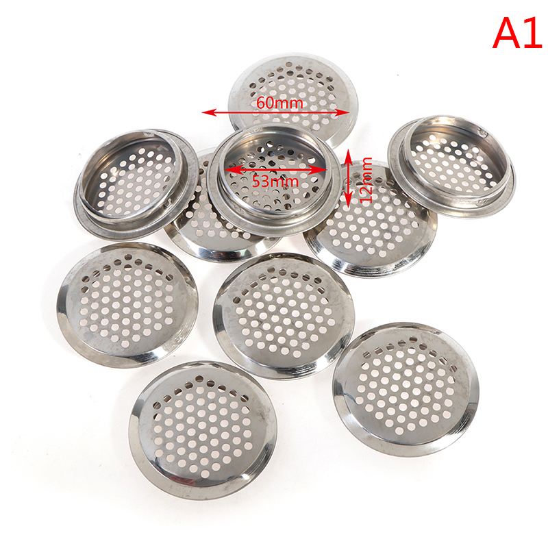 10 stk rundt skab luftkanal udluftning stål jalousi mesh hul prop dekoration dæksel garderobe gitter ventilationssystemer dia .19mm-53mm: A1