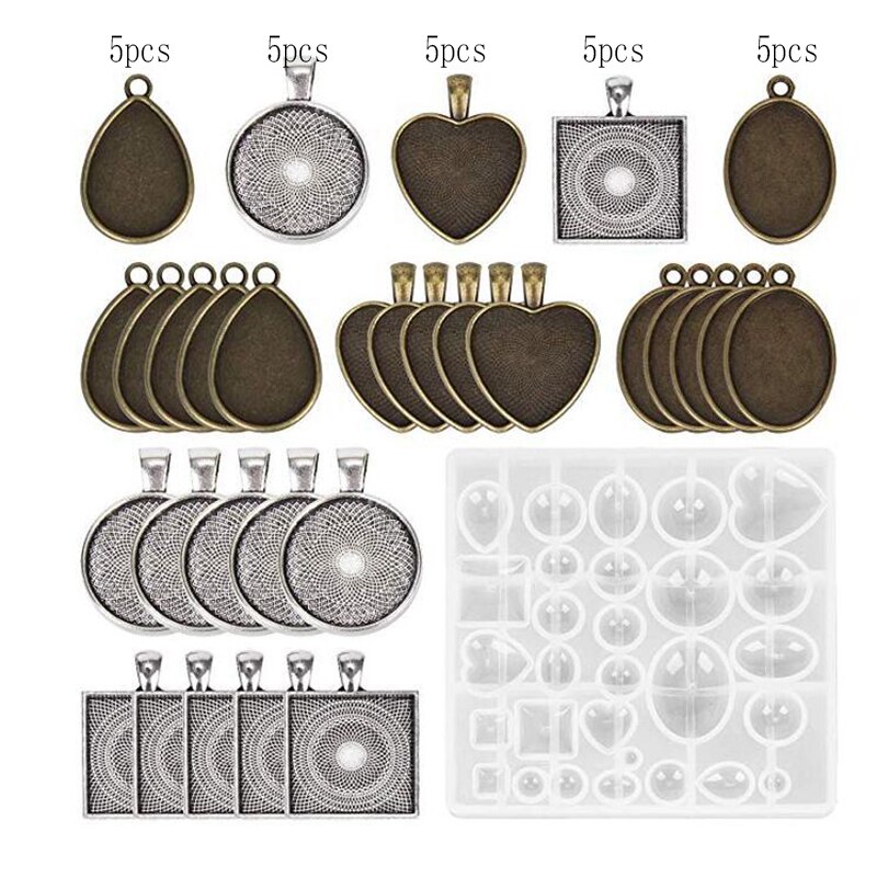 184 pezzi di Stampo In Silicone Della Miscela Bastone Contagocce Catenaccio Gioielli FAI DA TE Che Fanno Gli Accessori Strumenti di Stampi Geometrica Resina Epossidica Combinat: C007