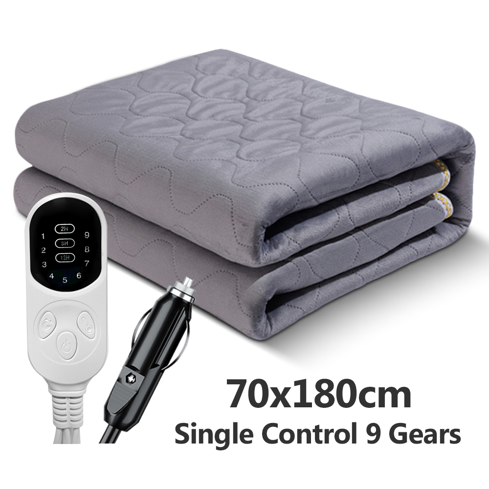 Coperte riscaldanti elettriche per auto 12V per camion da campeggio Veicoli fuoristrada Cuscinetti riscaldanti 120cmx150cm 70x180cm Riscaldatore per sedili per l'inverno: bianca