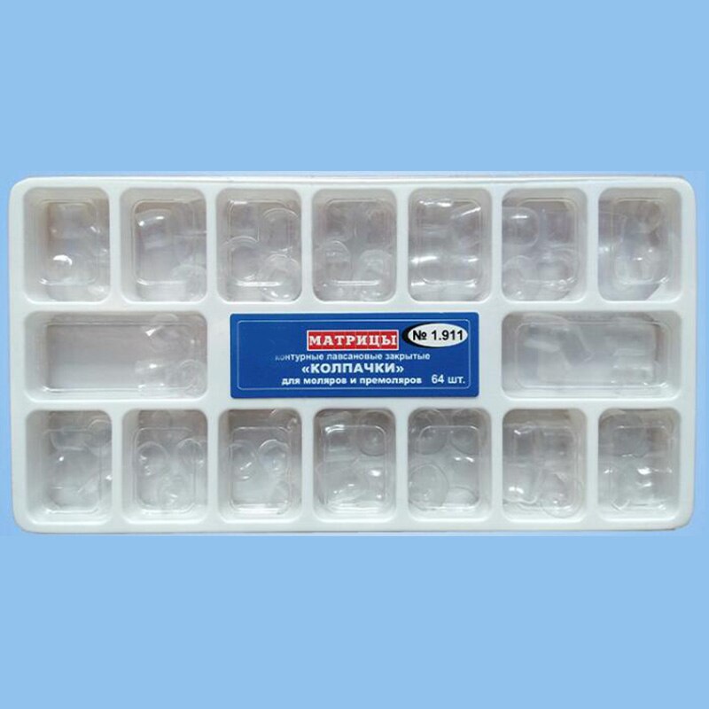 64Pcs Dental Transparent Pre-crown Dental Crown Deciduous Teeth of Adult or Child