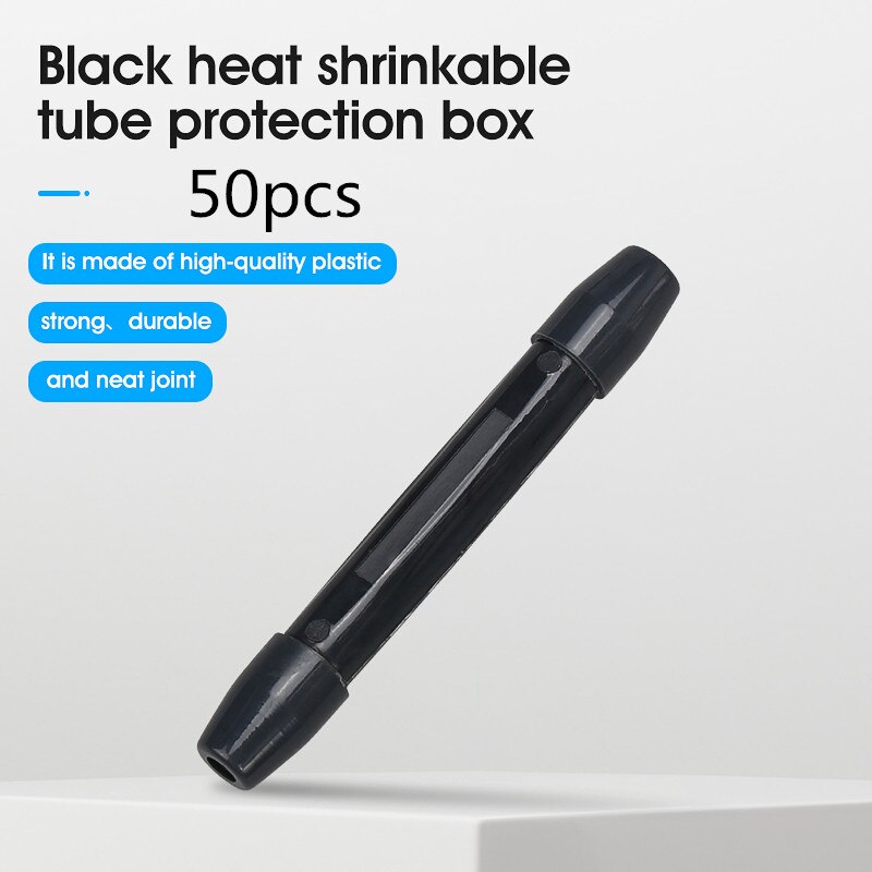 Kabelschutzbox, glasfaserschutzbox, kleiner runder schlauch, schrumpfschlauch zum schutz der glasfaser-spleißkassette: 50 stück schwarz