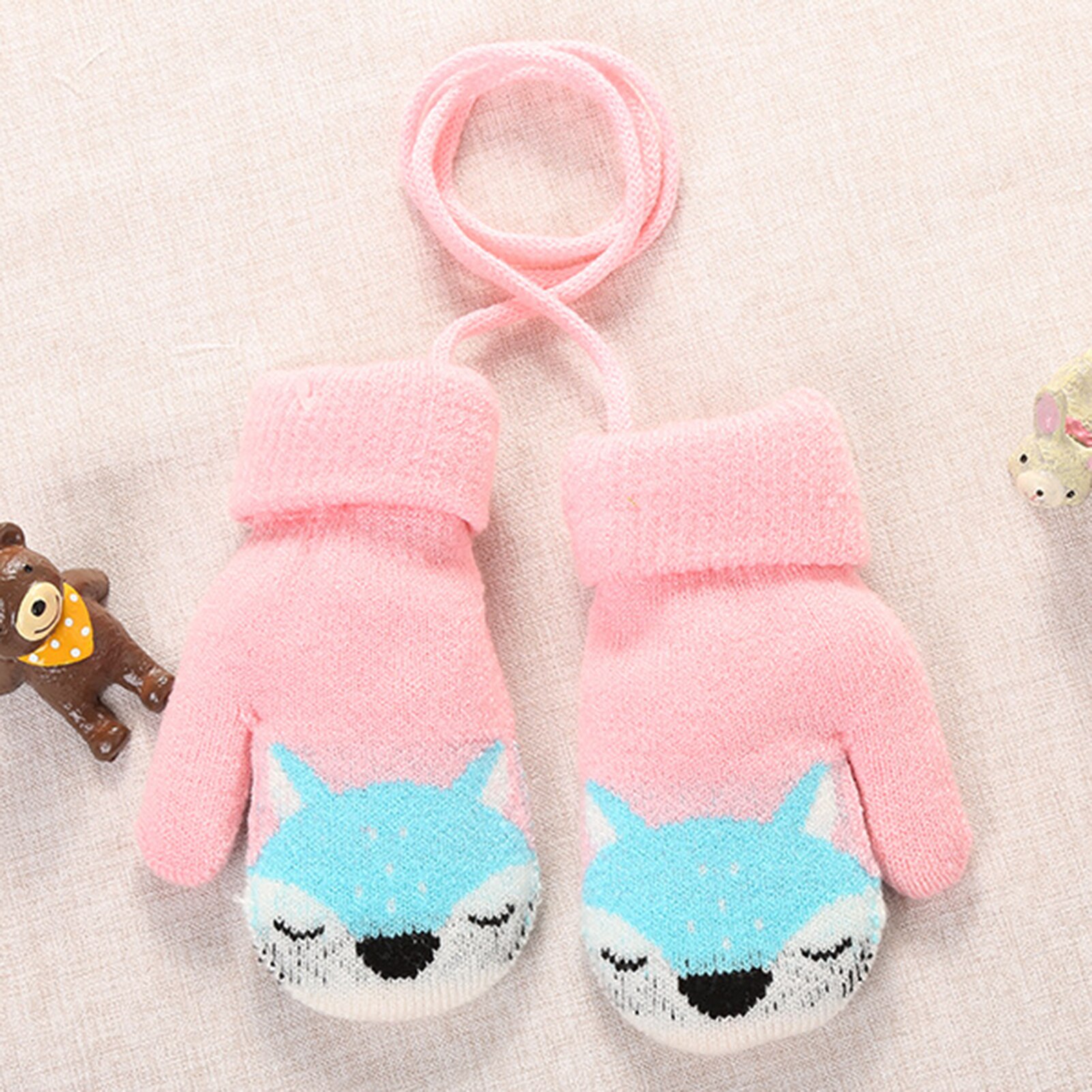 Mode Kids Handschoenen Kinderen Kid Mittens Winter Warm Gebreide Touw Handschoenen Gedrukt Volledige Vinger Handschoenen Rekawiczki Dzieciece