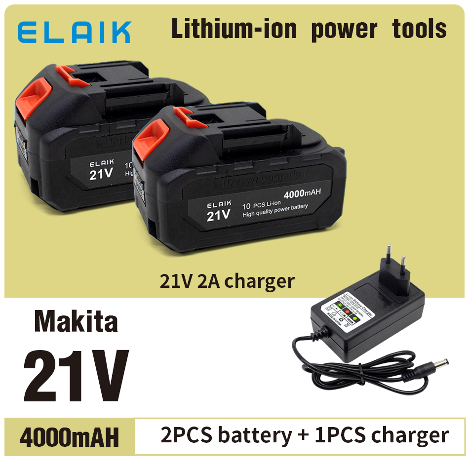 Batería de iones de litio recargable de 21V y 4ah, herramienta eléctrica inalámbrica de alta capacidad, adecuada para herramienta eléctrica Makita: Azul cielo