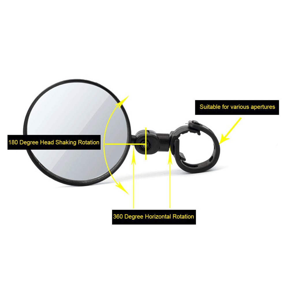 1PC de alta definición ciclismo trasera de vidrio de espejos deportivo Universal bicicleta accesorios gran angular 360 rotación claro #137