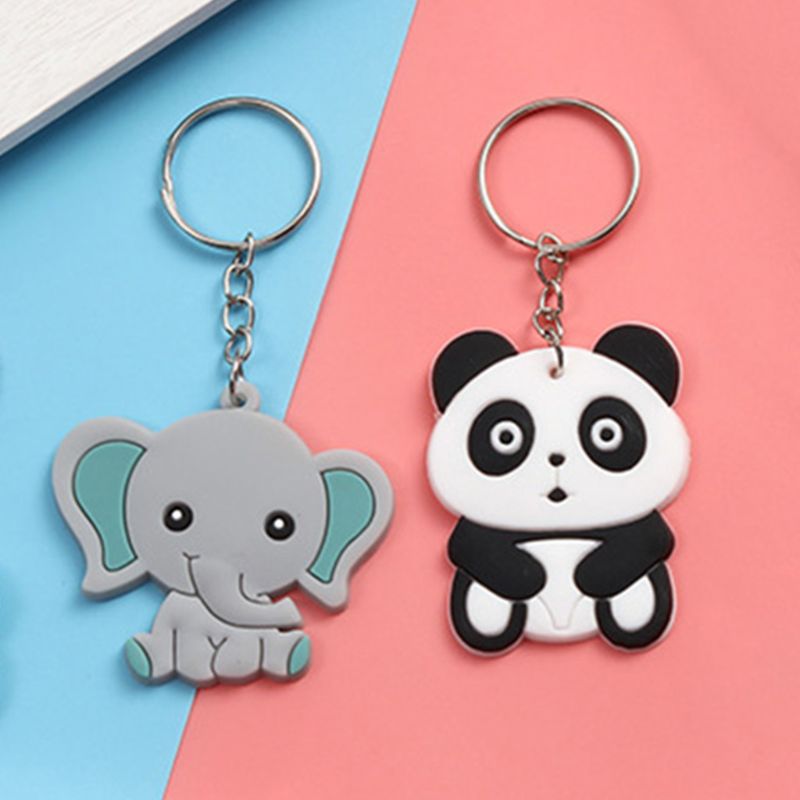 50 Pcs Baby Panda Elephant Keychains Theme Party Favors Birthday Party Supplies Party Bag Fillers School Carnival Reward
