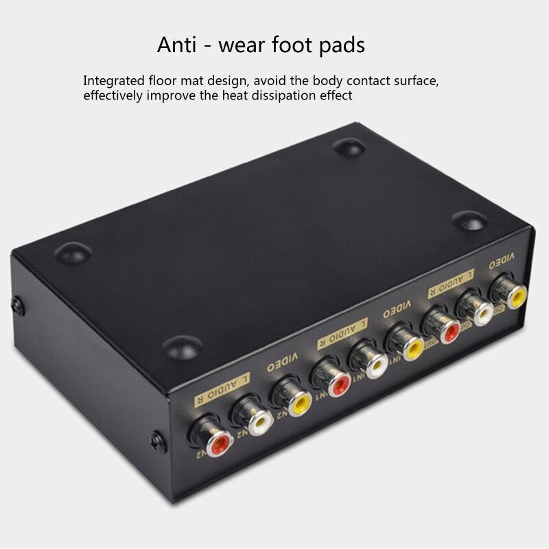 2 Port AV RCA Switch 2 in 1 out Composite Video L/R Selector Box for DVD Player