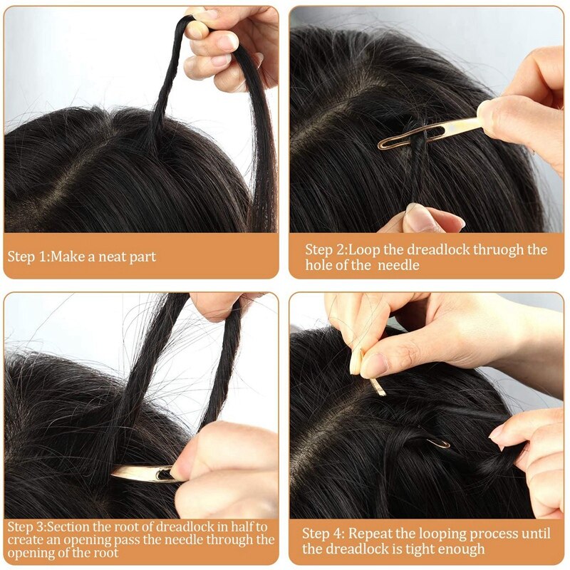 Dreadlocks Tool Set,3Pcs Dreadlocks Crochet,Hook Crochet Needle,Hair Locking Tool,Bent Latch Hook Set for Braid Craft