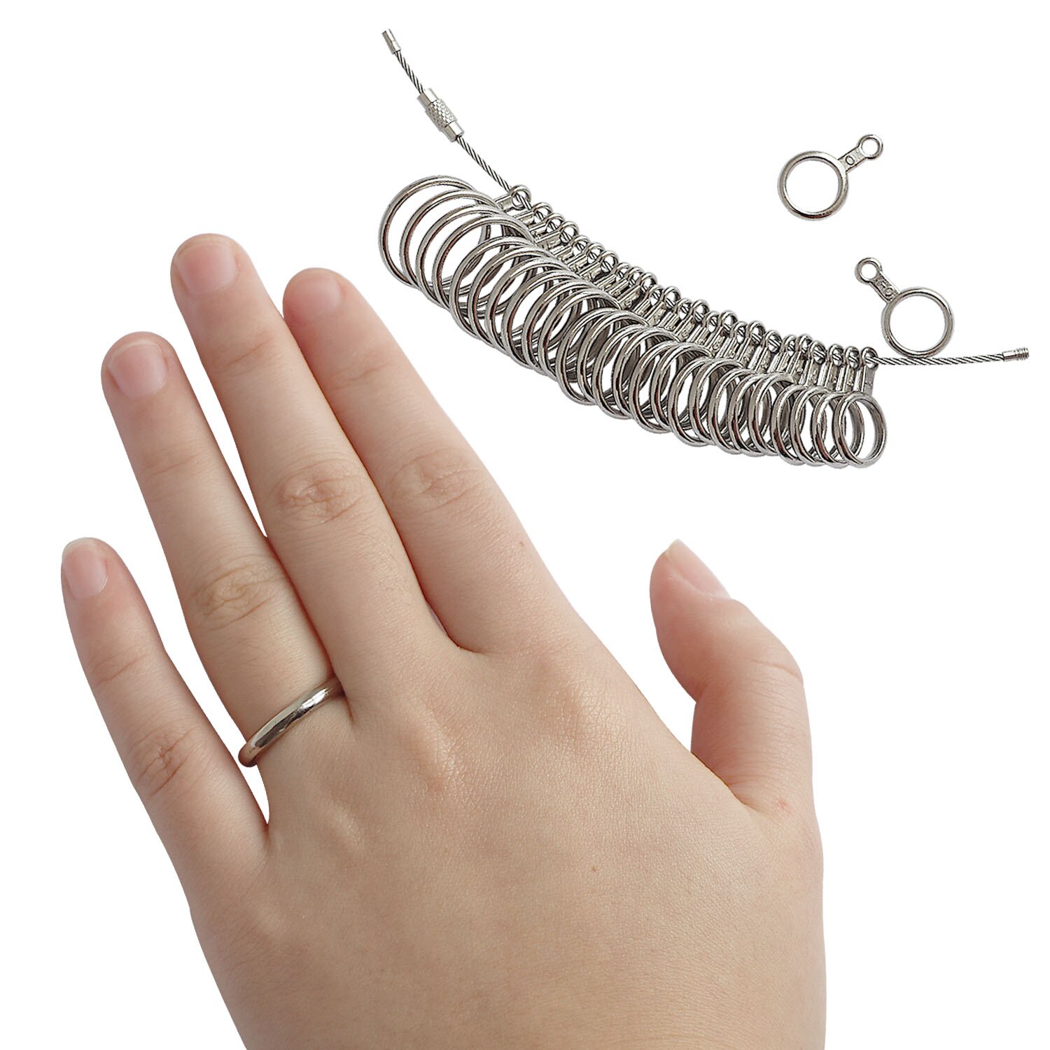 Ring Sizer Measurement Tool Set US, UK,Hong Kong, Japan and Europe Measuring Finger Circumference Measure Finger Size DIY Hammer