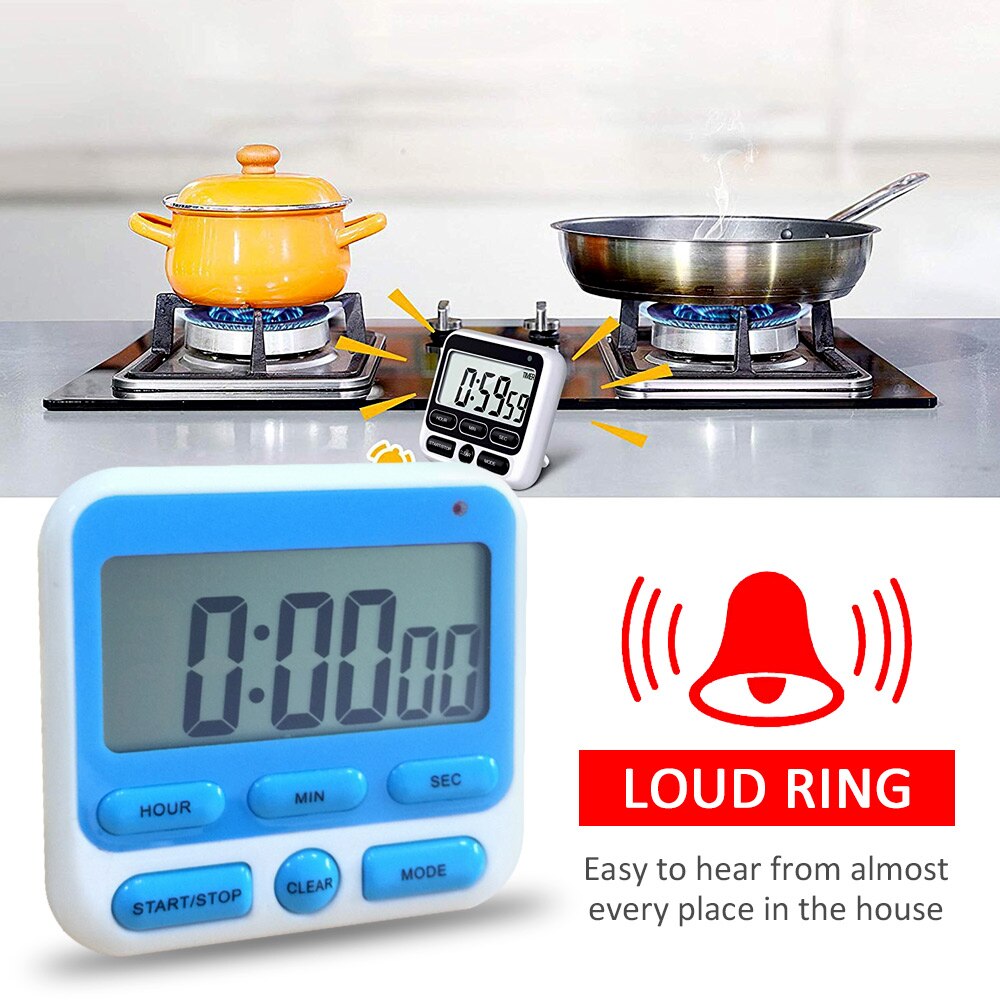Digitalen Bildschirm Küche Timer Countdown Kochen Laut Alarm Magnetische Rückseite Stand Schlaf Stoppuhr Backen Temporizador Große LCD