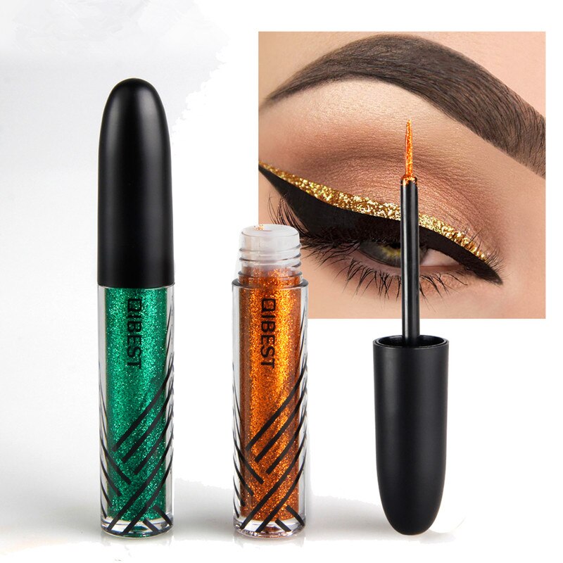 13 farver vandtæt flydende eyeliner glitter langtidsholdbar makeup eyeliner guld rød blå hvid eyeliner skinnende eyeliner