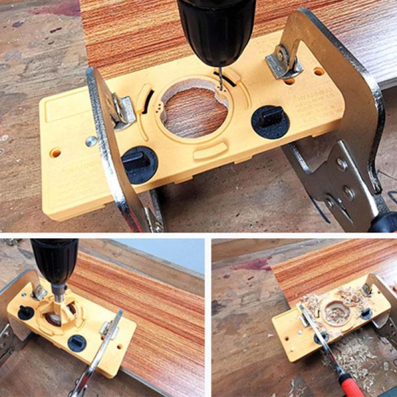 35MM Cup Style Hinge Boring Jig Drill Guide Set Door Hole Template For Concealed Hinge Jig Woodworking DIY Tool
