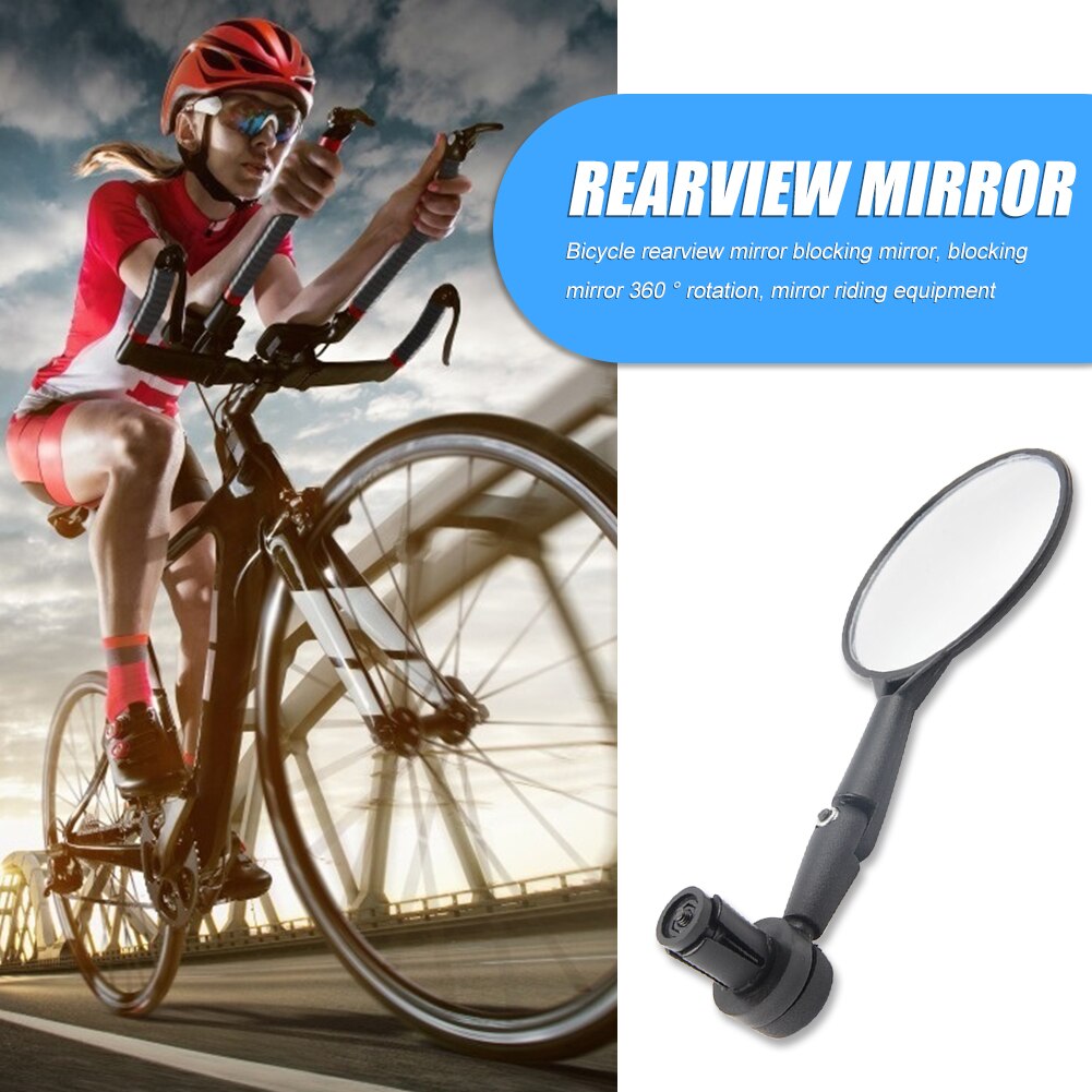 1pc Bicycle Handlebar End Mirrors 360 Rotatable Bike Side Rearview Electrical Bike HD Wide-Range Adjustable Angles Mirror