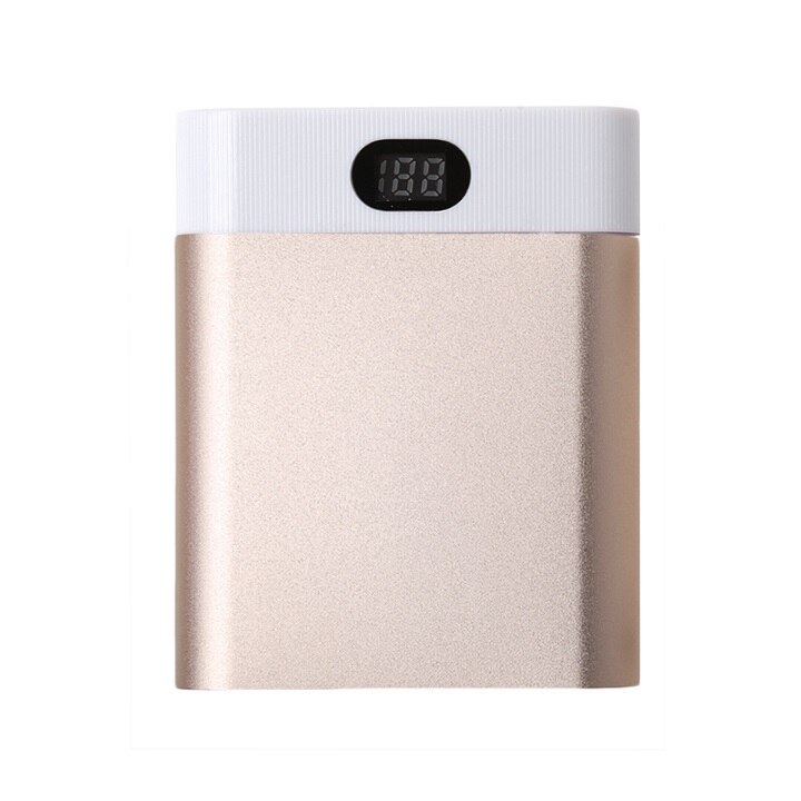 2 USB Ports 4x 18650 DIY Portable Battery Holder LCD Display Power Bank Case Box: Gold