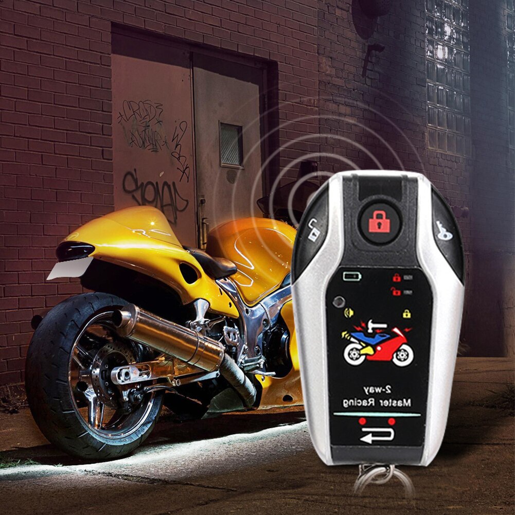 Sikkerhed anti-tyveri let installation tovejs med mikromave automatisk universal alarmsystem kit  dc12v motor start smart motorcykel