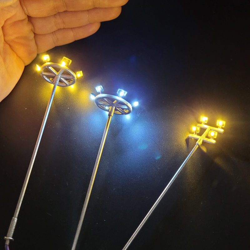 Ho Scale Model Lighting Tower 12v Warm White Tower Lights Model Lamppost Train/garden/playground/stadium Overhead Lights Layout