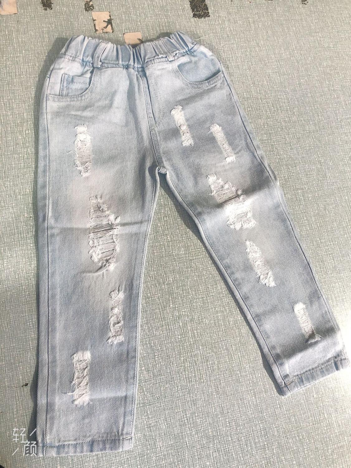 1 Stuk Meisjes Lange Broek Voor Kinderen Zomer Kinderen Denim Gebroken Broek Kinderen Bovenkleding Voor De Lente Kinderen Kleding Voor Meisjes