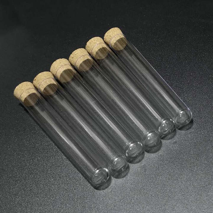 20pcs/lot 15x100mm Clear Plastic test tubes with cork stopper