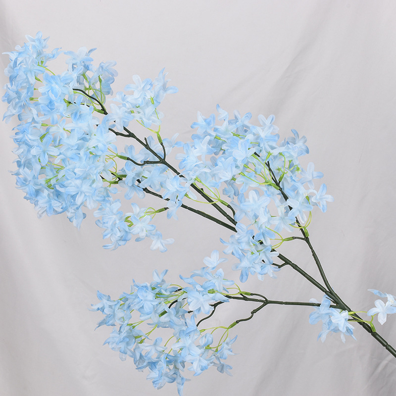 Flor Lila Artificial - Tallo Largo 100cm Flor Seda Flor Cerezo para Decoración Hogar Oficina Hotel Boda Fiesta: MarrÃÂ³n