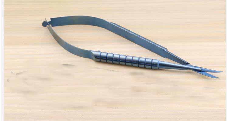 Hornhinde saks titanium legering oftalmisk instrument værktøj lige spids buet spids rustfrit stål mikrokirurgi saks: Buet