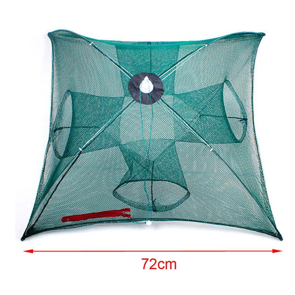 Folded Portable Hexagon 4/6/8/12/16 Hole Automatic Fishing Shrimp Trap Fishing Net Fish Shrimp Minnow Crab Baits Cast Mesh Trap: 4 Hole