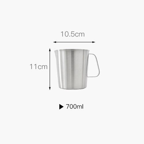 Rokene rustfritt stål mugge melkeskummende kanne produksjon av cappuccino melk te kaffe melk kopp melkeskummende kanne: 700ml