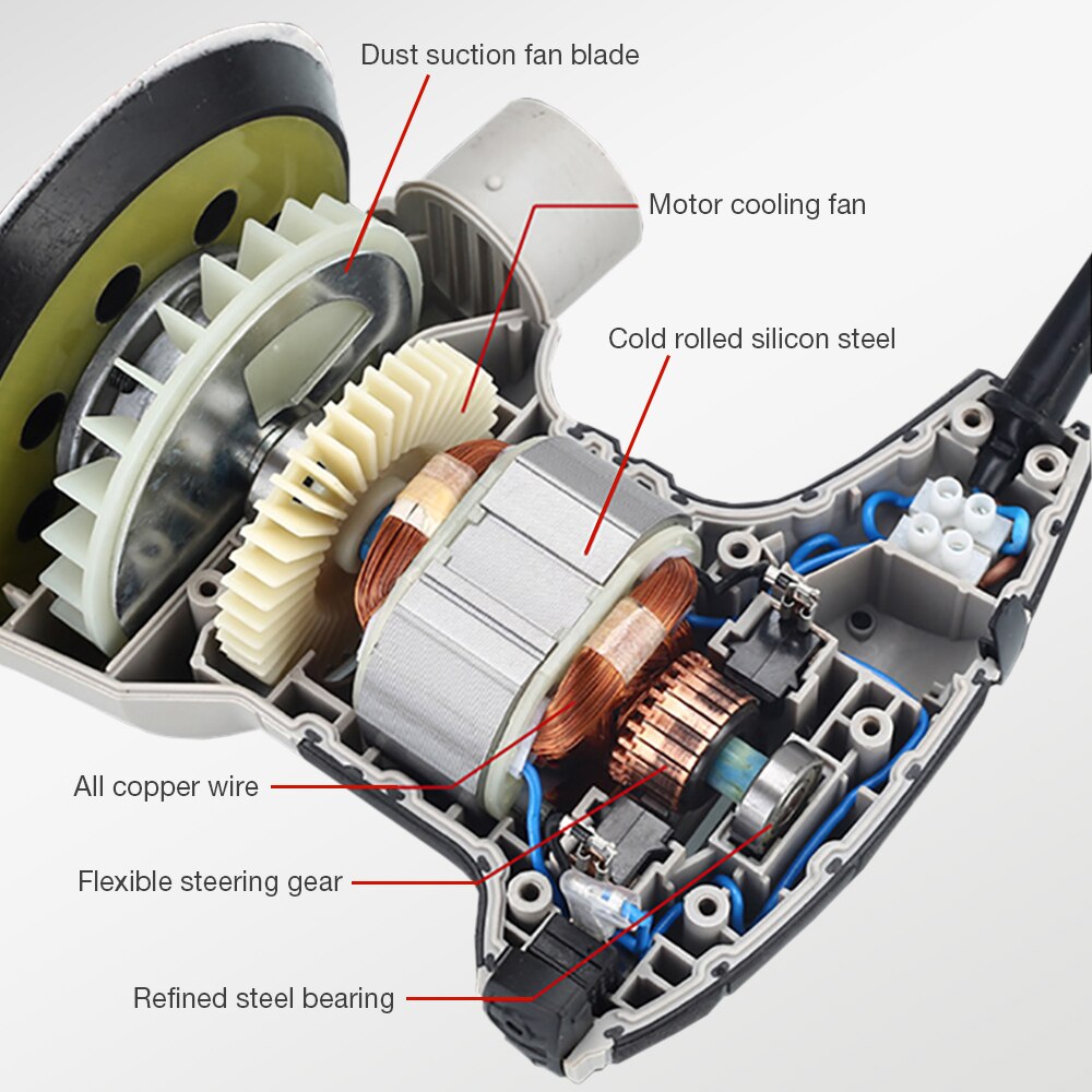 DTBD 200W/300W Electric Sander Machine with Sheets of sandpaper and Dust exhaust Strong Dust Collection Polisher Power Tools