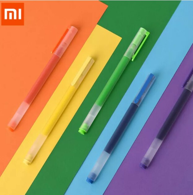 Originele Xiaomi Mijia Super Duurzaam Kleurrijke Schrijven Teken Pen 5 Kleuren Mi Pen 0.5Mm Pen Ondertekening Pennen Voor School kantoor Tekening