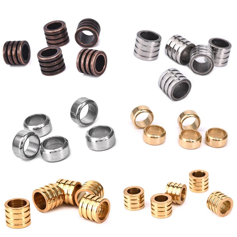10 stück edelstahl metall Abstandshalter Rohr perlen Reize Schieberegler großes See 6mm 8mm für männer schmuckherstellung diy lederband Armbinde