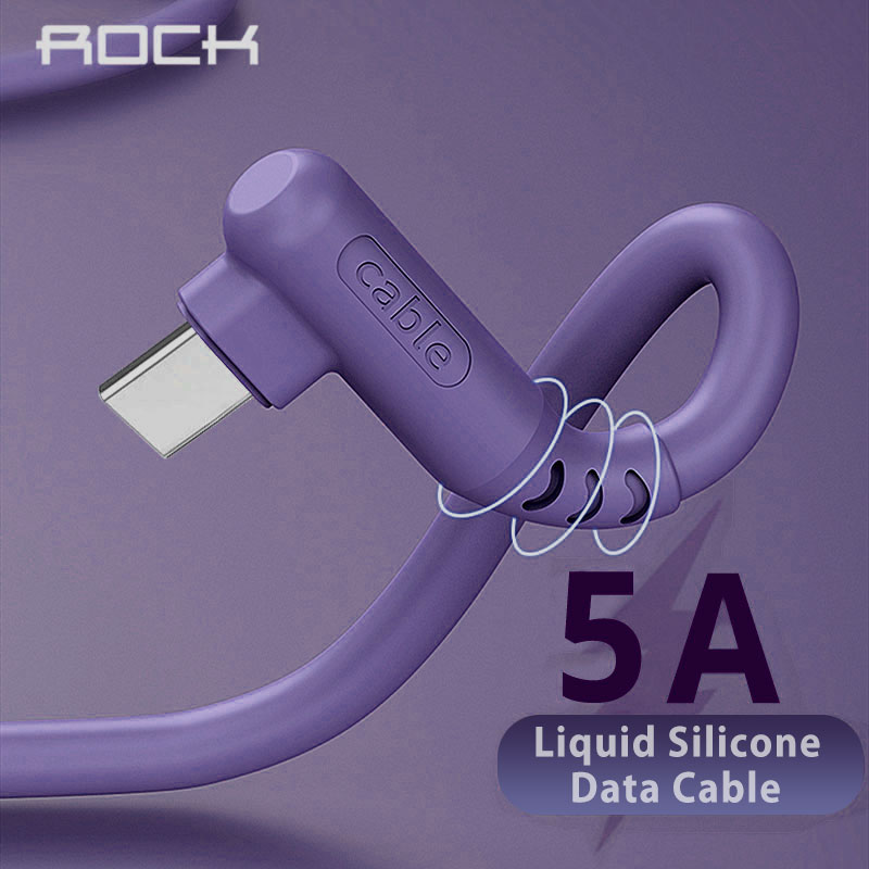 ROCK 5A USB Type C chargeur câble pour Redmi note 8 Samsung Charge rapide 3.0 USB C câble de Charge rapide USB type-c fil pour Huawei