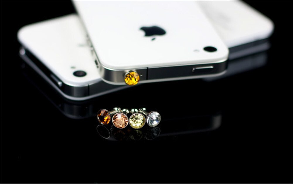 10pcs Bling Diamond Dust Plug Universal 3.5mm Cell Phone Earphone Plug For iPhone 6 5s Samsung HTC Sony Headphone Jack Stopper