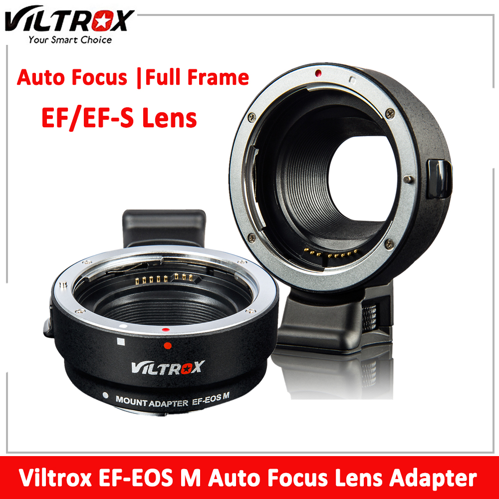 Viltrox ef-eos m objektivadapter elektronisk autofokus til canon eos ef ef-s objektiv til eos m  m2 m3 m5 m6 m10 m50 ii m100 kamera