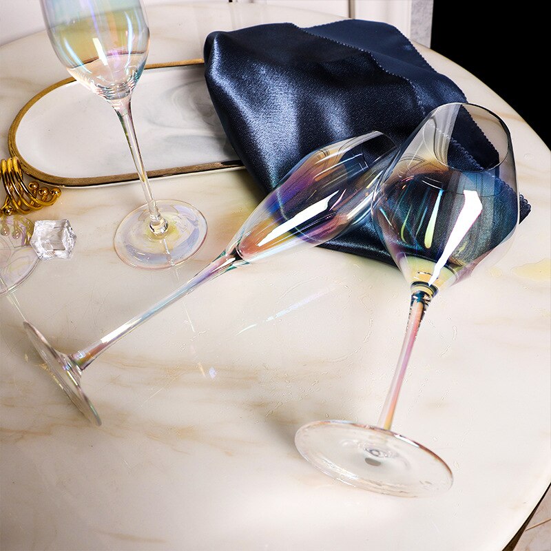 Rainbow Glass Europe Dazzle Color Wine Glass Champagne Glass Red Wine Glass Wedding Crystal Cocktail Glasses