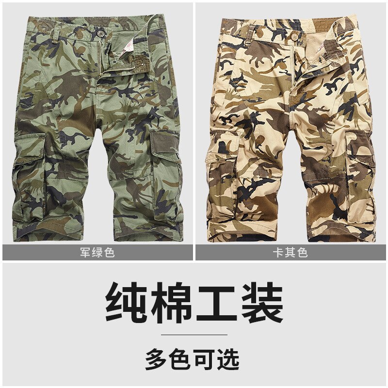 Patroon heren camouflage werkbroek multi-pocket cargo kleding heren sport kamperen training jacht broek shorts