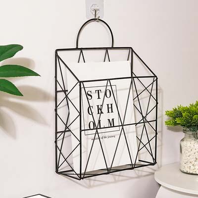 Iron Storage Rack Shelf Desktop Book Magazine Organizer Stand Management Holder Cosmetic Storage Basket: A3