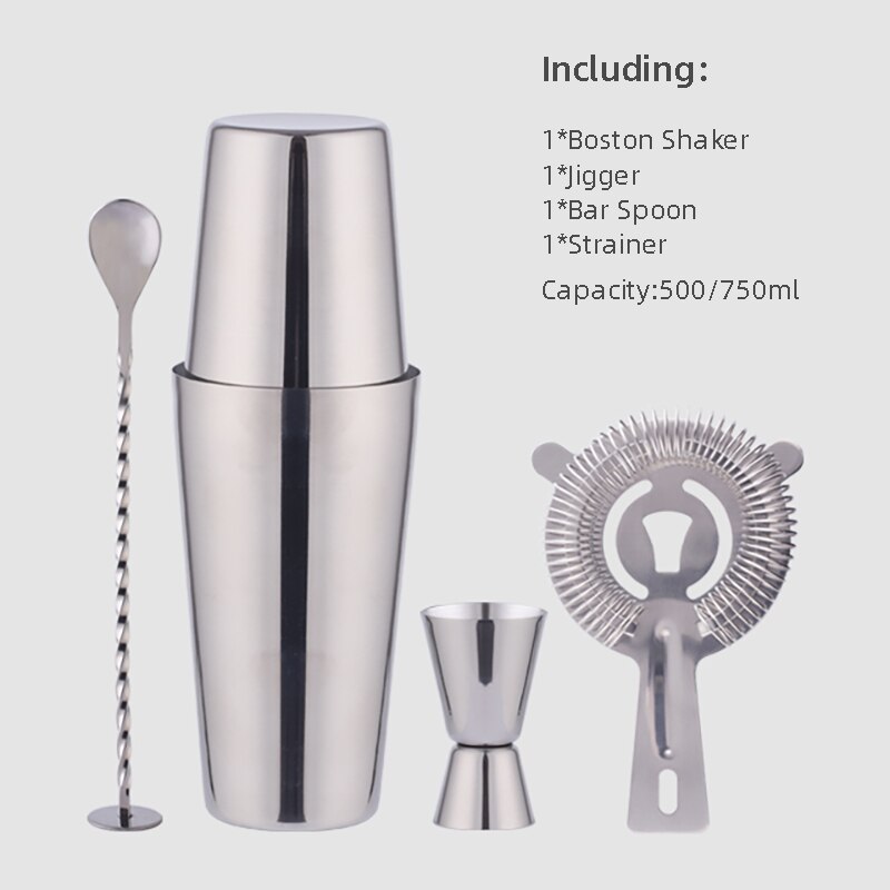 OAPE-Juego de Herramientas de acero inoxidable para Bar, Kit de Coctelera de madera de bambú, mezclador de vino, Coctelera, Moscow Mule, 700ml, 28oz: K5-34 600 800ml