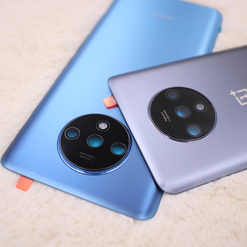 Original Back Battery Cover For One plus 7T Glass Rear Door Housing Replacement Case Repair Parts For Oneplus 1+7T &amp; Camera Lens