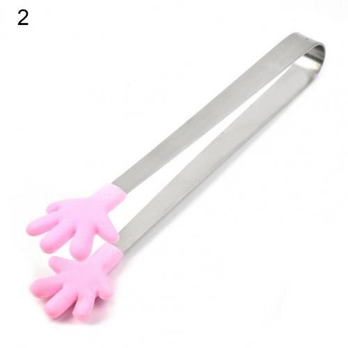 Food Clip Portable Cute Stainless Steel Mini Hand-Shaped Ice Cube Sugar Tong Kitchen Supplies Cake Shop Bread Clamp Gadget Clips: 2