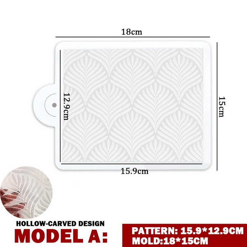 Hvede spike mønster kage stencil plast blonder kage boder stencils skabelon diy tegning skimmel kage dekorere diy værktøj bageware: Type  a    6g
