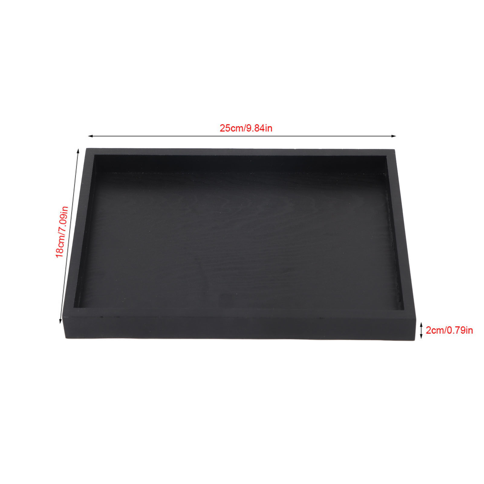 Rectangle Shape Solid Wood Tea Tray Coffee Snack Food Serving Tray Plate Restaurant Trays Black