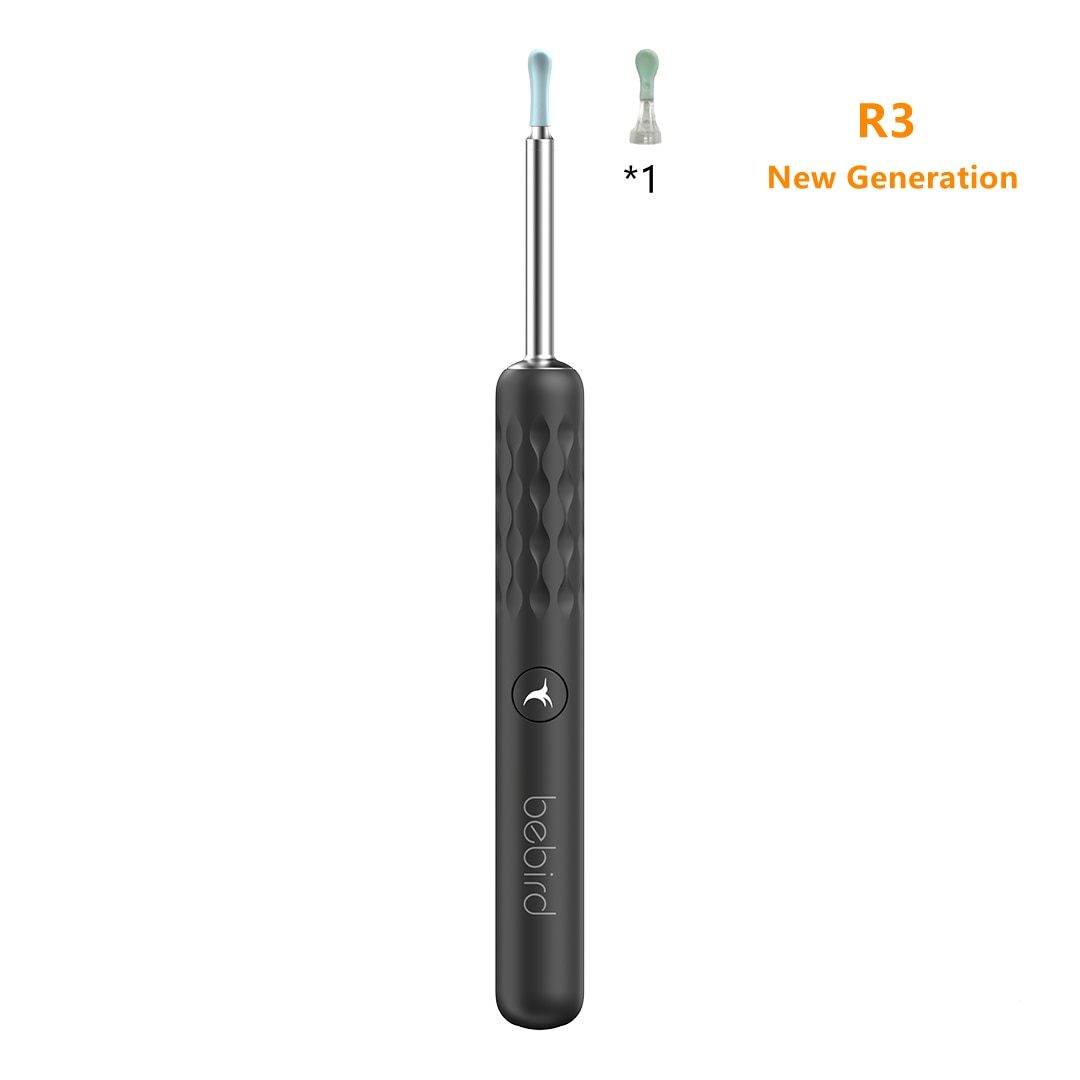 Bebird R3 R1 Visual Ear Cleaning Tool Minifit 300W High Precision Wax Removal Mini Camera Otoscope Health Care Ear Cleaner: Bebird R3 Black