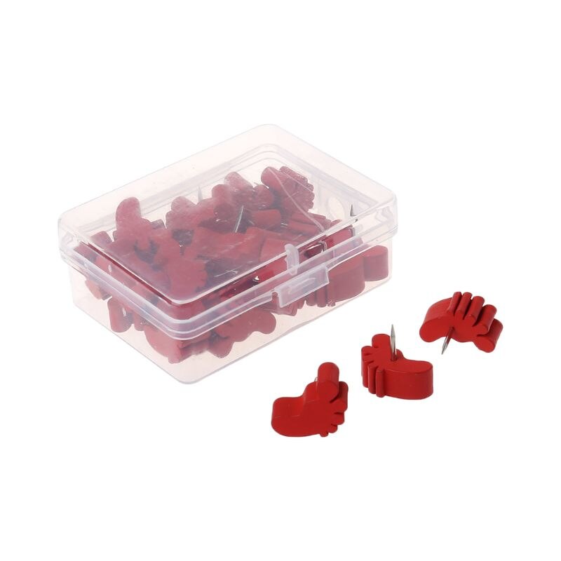 25/50 pces pé de madeira desenho foto parede parafusos cortiça placa pinos thumbtack pushpins g92e: S  Size