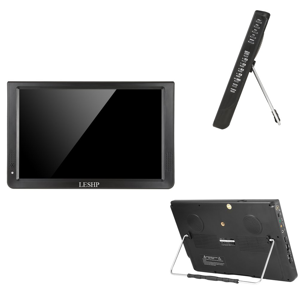 LESHP Portable D12-ATSC Multimedia Player LCD Display with Digital TV Tuner 12.1 inch Monitor LED Panel Driver HD USB/TF
