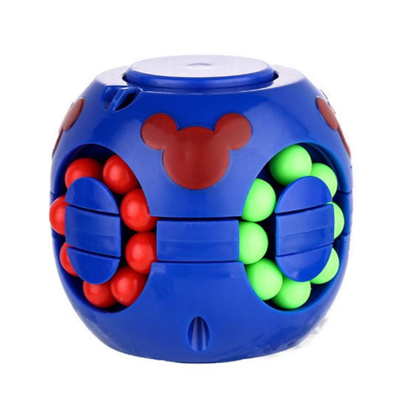 Toupie amusante pour le bout des doigts, 3 couleurs, jeu de décompression, Puzzle magique, boule Cube de haricots pour enfants et adultes: blue