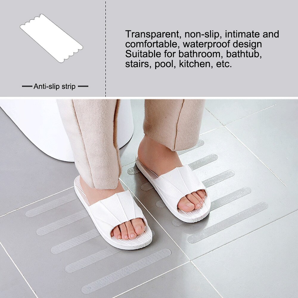 5pcs Anti Slip Bath Grip Stickers Shower Non Slip Strips Self Adhesive Transparent Non-Slip Tape