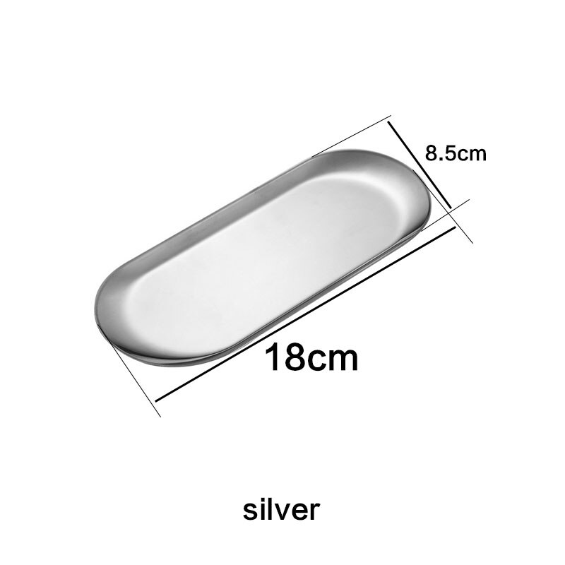 stainless steel plate restaurant tray snack western steak home kitchen tools Fruit plate barbecue plate gold and silver optional: silver   A